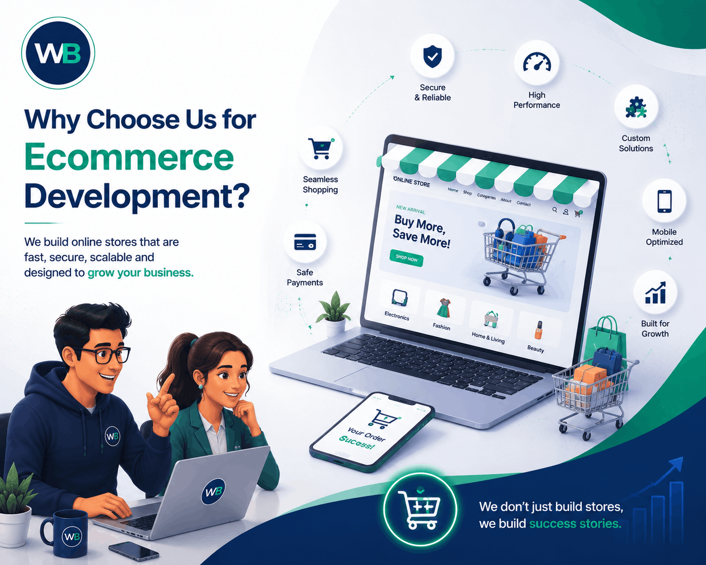 E-commerce team reviewing store design