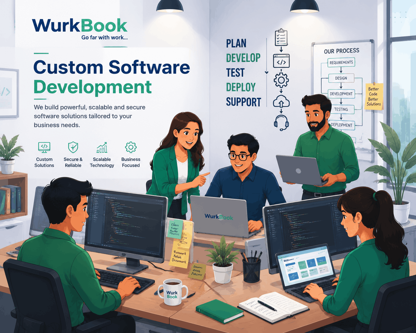 Custom software development dashboard interface