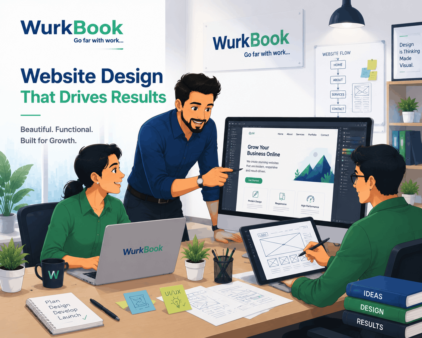 Web development dashboard interface